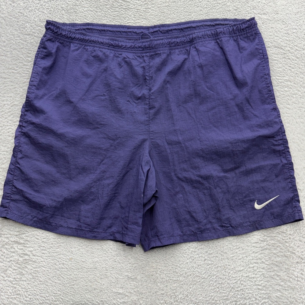 Nike Vintage Purple Nylon Athletic Shorts XL Retro 90s Sportswear